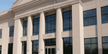 A rendering of the front of a building showcasing its market value.