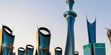 Modern skyscrapers and a tall tower in Saudi Arabia, showcasing the country's architectural advancements and reflecting the Public Investment Fund's impact. - Supply Chain News