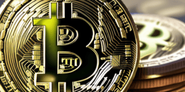 A stack of bitcoin coins on a black background, reflecting the impact of the recent crypto collapse.