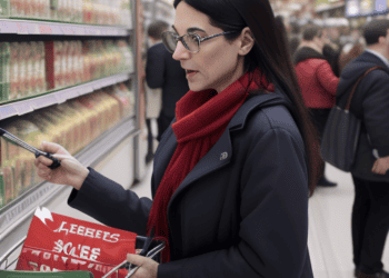Woman shopping in grocery store, examining prices. December consumer price increases. - Supply Chain News