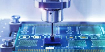 A RISC Zero machine is diligently working on an open-source circuit board, showcasing the latest technological advancements.