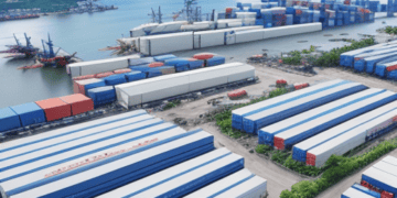 Aerial view of a busy Philippine port, showcasing container stacks and shipping logistics. Evolving supply chain dynamics are evident. - Supply Chain News