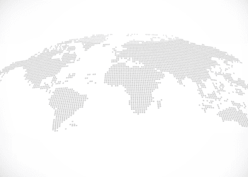 A world map with dots representing the ITC Business Council, presented on a white background.