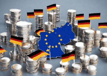 Stacks of coins with German and EU flags illustrate Germany's role in EU supply chain legislation. - Supply Chain News