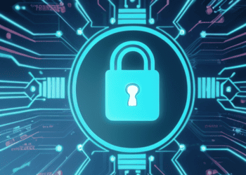 Cybersecurity lock icon on a digital circuit board background. Strengthening global supply chain resilience. - Supply Chain News
