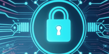 Cybersecurity lock icon on a digital circuit board background. Strengthening global supply chain resilience. - Supply Chain News