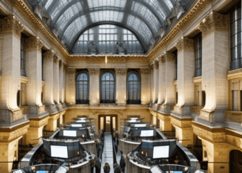 A sprawling space housing an extensive array of computers, bustling with activity and humming with productivity.