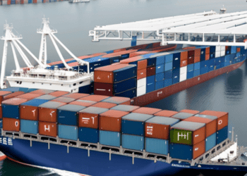 Container ships carrying South Korean exports at a busy port. Global trade resurgence. - Supply Chain News