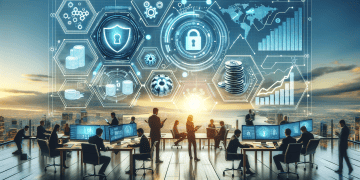 Team of cybersecurity professionals working on computers, analyzing data related to IoT security and financial transactions. Qomodo's investment in combating cyber threats. - Supply Chain News