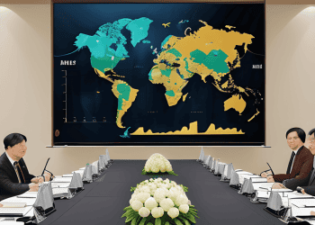 Korean and Uzbek officials meet, discussing mineral supply chains and technological collaboration. World map shows global reach. - Supply Chain News