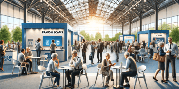 Seniors at a Senior Expo reviewing information on fraud and scams at informational booths. RCMP. - Supply Chain News