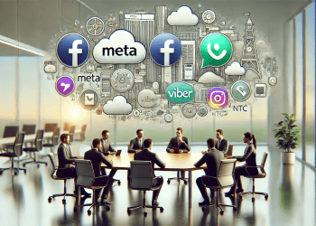 Business meeting around a table; Meta, Facebook, Viber, and NTC logos are displayed above. - Supply Chain News