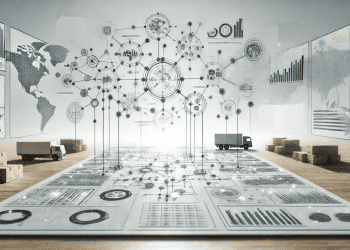 Global supply chain network visualized with data points, trucks, and charts; illustrating supply chain planning solutions. - Supply Chain News