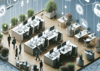 Modern office with employees working at computers; NAB's scam detection system prevents financial losses. - Supply Chain News