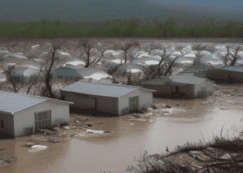 Flooded homes after a disaster. Illustrates the importance of disaster risk reduction and anticipatory action. - Supply Chain News