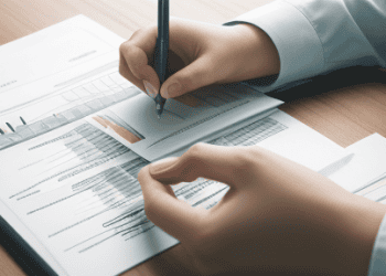 Person reviewing financial documents, analyzing data for Saudi bank risk management. KPMG guide. - Supply Chain News