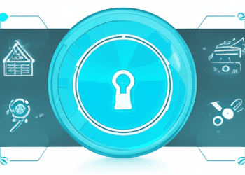 Digital transparency icons such as magnifying glasses, open locks, and visibility-related graphics, highlighting the importance of traceability in supply chains.