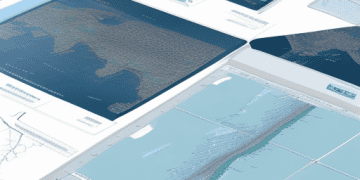 A close-up of a digital map showing GPS coordinates and tracking data on a screen, symbolizing the use of technology in supply chain management.