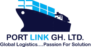 Port Link GH. Ltd. logo: container ship, "Global Logistics...Passion For Solution - Supply Chain News
