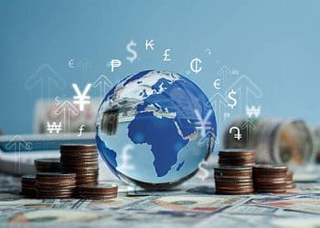 Global economy with rising currency symbols and stacks of coins. US tariffs and semiconductor duties impact trade. - Supply Chain News