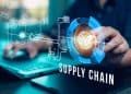 Supply Chain Management concept transportation and logistic suppliers, import export and transport industry. network distribution growth. container cargo ship and trucks of industrial cargo freight