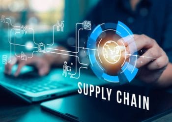 Supply Chain Management concept transportation and logistic suppliers, import export and transport industry. network distribution growth. container cargo ship and trucks of industrial cargo freight